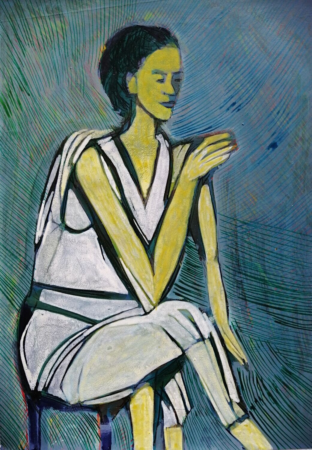 Acrylic on paper and their collage on canvas with wooden frame // Size: ca..30 x 40 x 4 cm