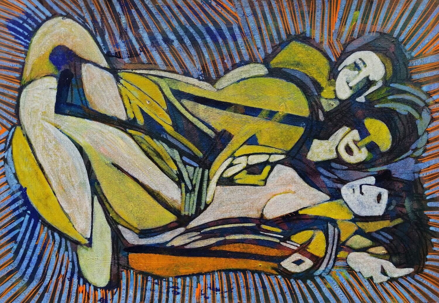 Acrylic on paper and their collage on canvas with wooden frame // Size: ca..30 x 40 x 4 cm