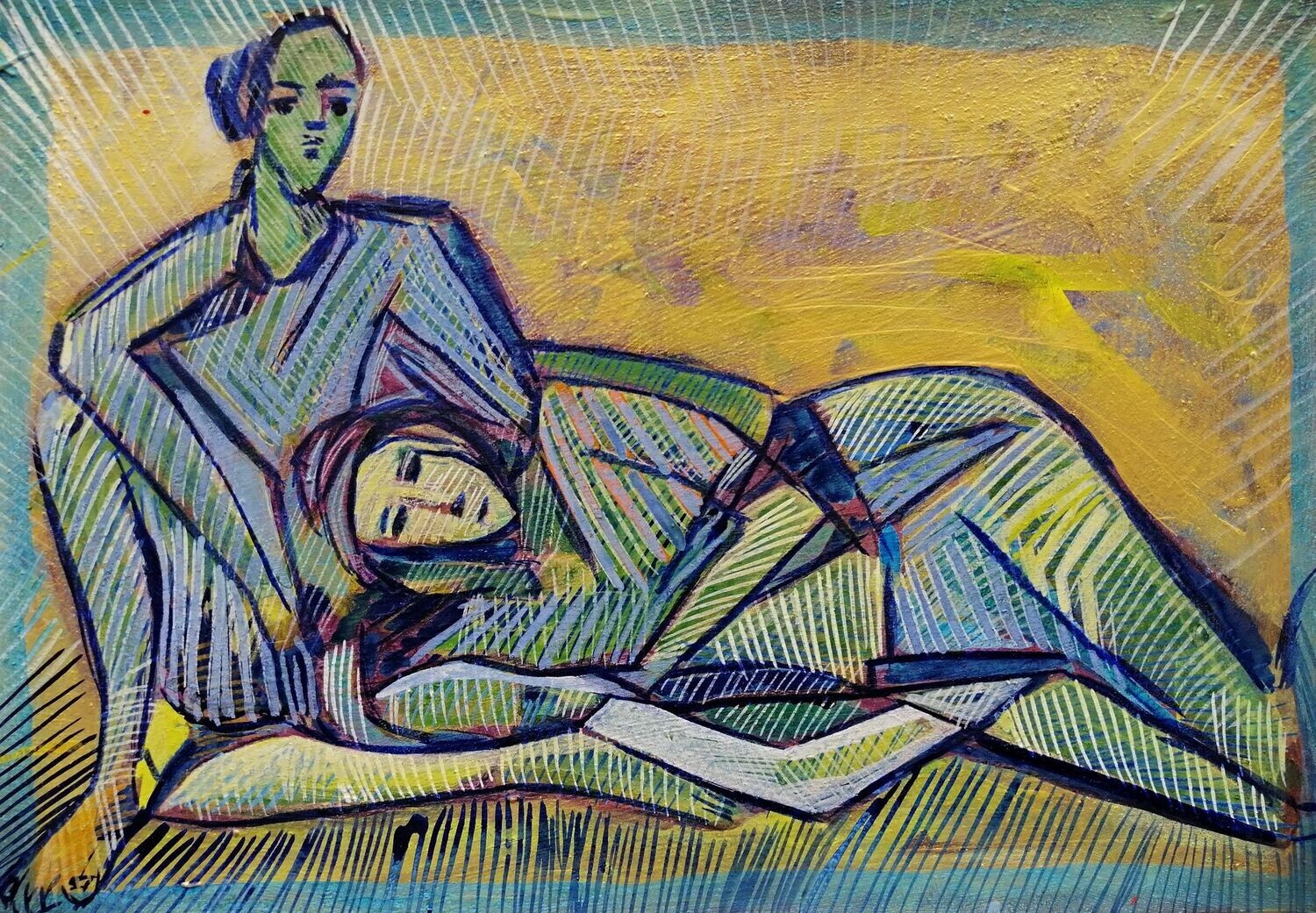 Acrylic on paper and their collage on canvas with wooden frame // Size: ca..30 x 40 x 4 cm