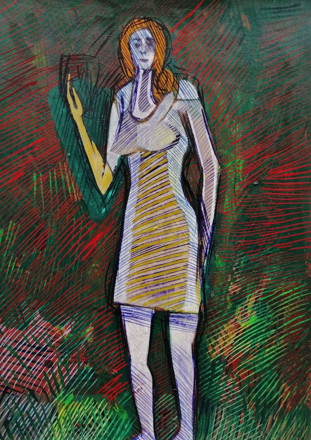 Acrylic on paper and their collage on canvas with wooden frame // Size: ca..30 x 40 x 4 cm