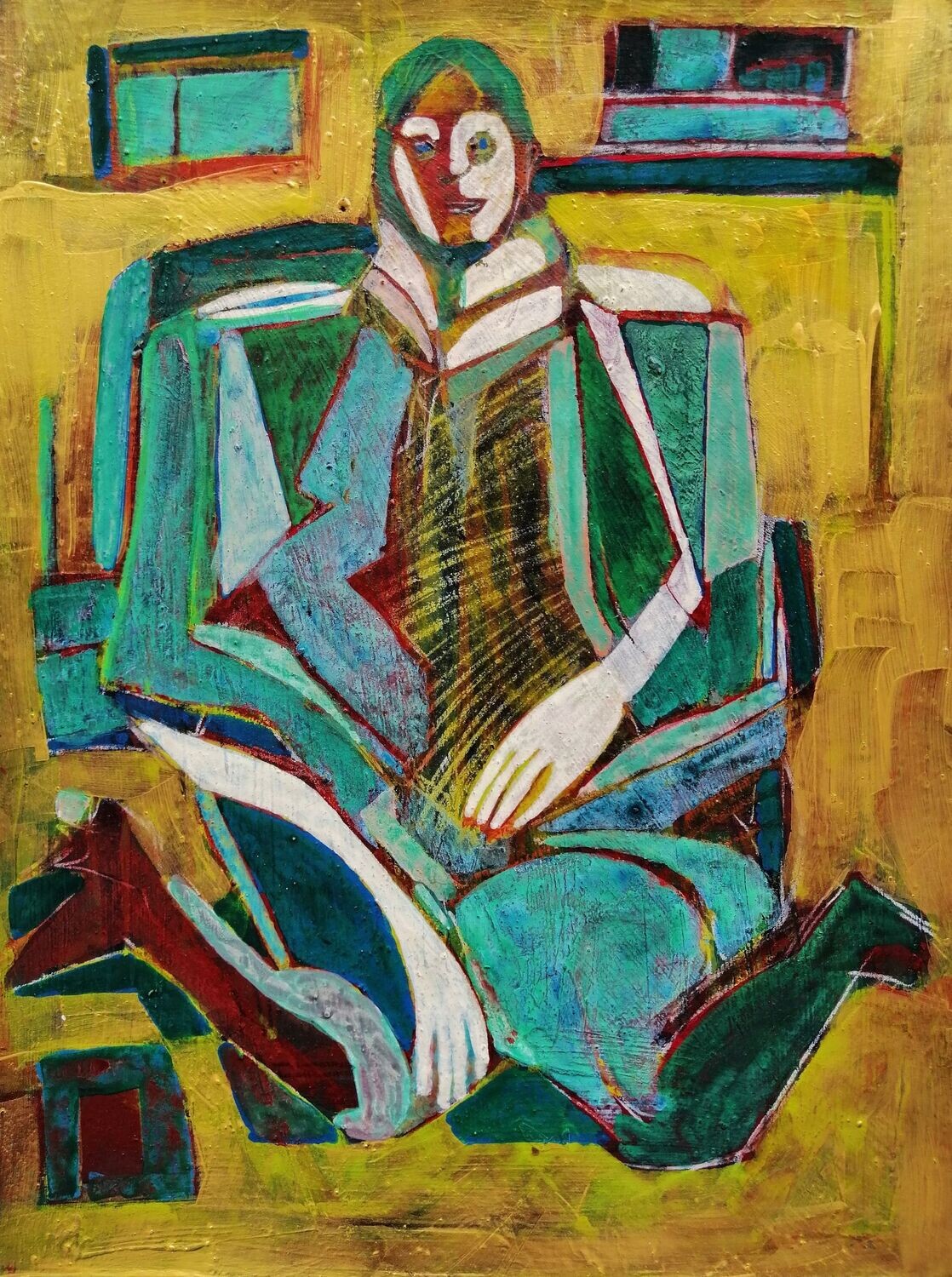 Acrylic on paper and their collage on canvas with wooden frame // Size: ca..30 x 40 x 4 cm