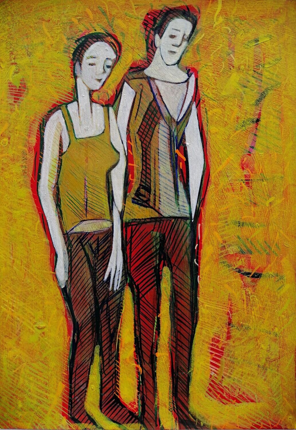 Acrylic on paper and their collage on canvas with wooden frame // Size: ca..30 x 40 x 4 cm