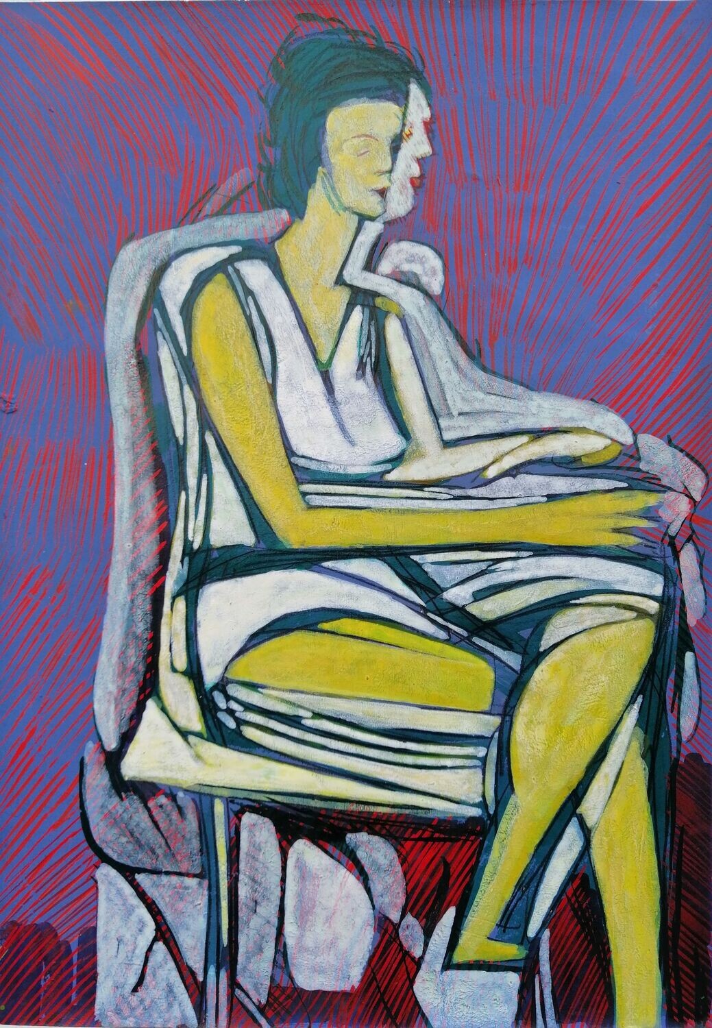 Acrylic on paper and their collage on canvas with wooden frame // Size: ca..30 x 40 x 4 cm