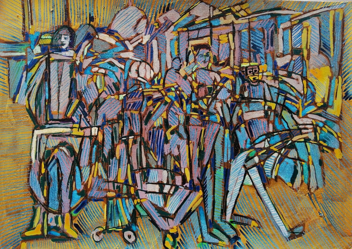 Acrylic on paper and their collage on canvas with wooden frame // Size: ca..30 x 40 x 4 cm