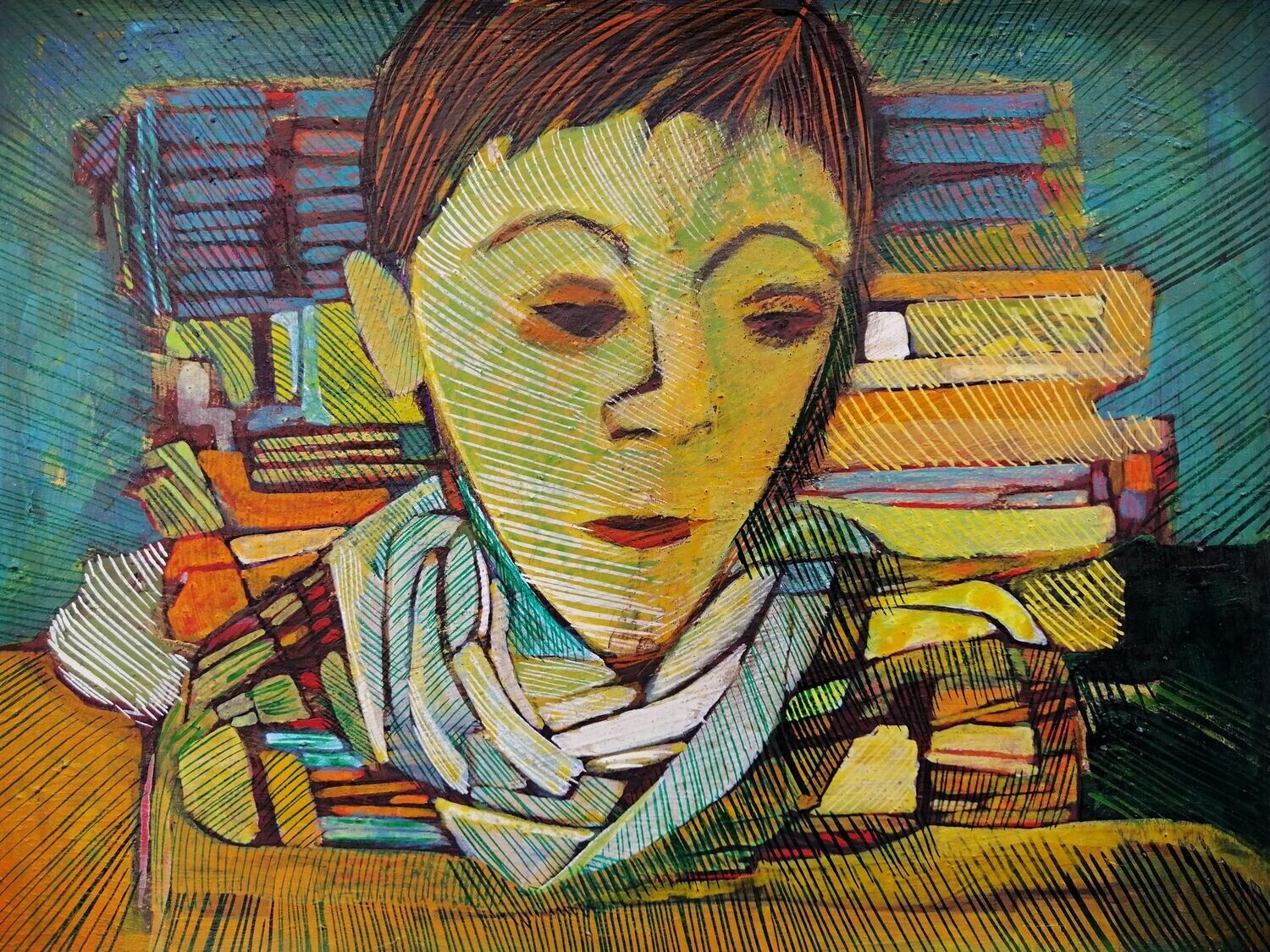 Acrylic on paper and their collage on canvas with wooden frame // Size: ca..30 x 40 x 4 cm