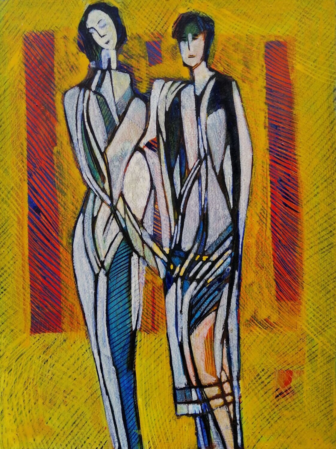 Acrylic on paper and their collage on canvas with wooden frame // Size: ca..30 x 40 x 4 cm