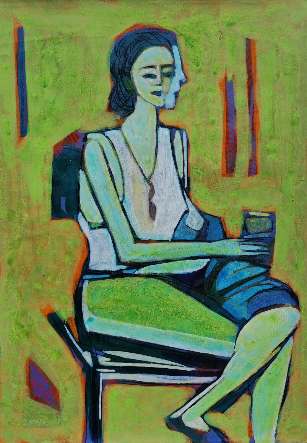 Acrylic on paper and their collage on canvas with wooden frame // Size: ca..30 x 40 x 4 cm