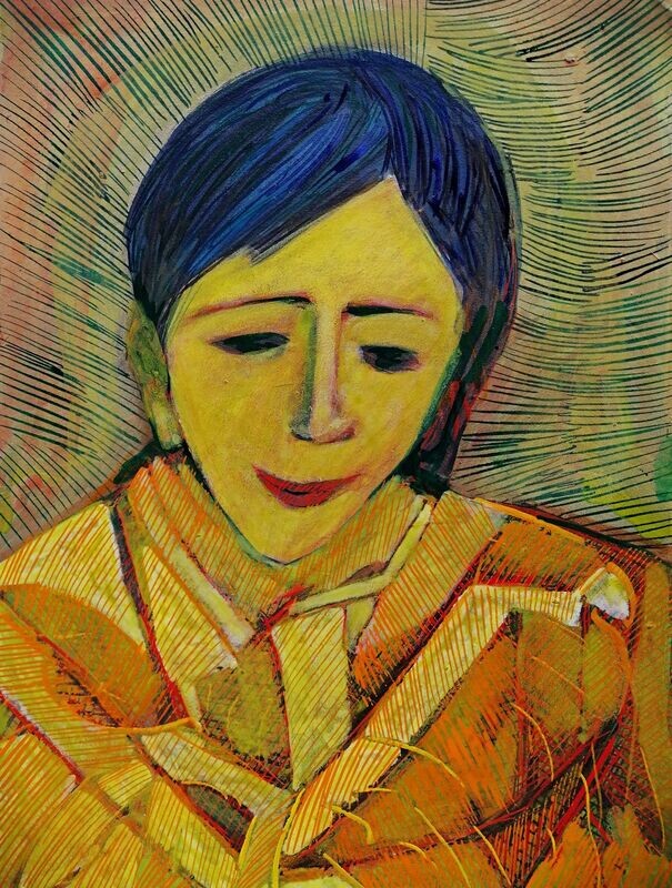 Acrylic on paper and their collage on canvas with wooden frame // Size: ca..30 x 40 x 4 cm Acrylic on paper and their collage on canvas with wooden frame // Size: ca..30 x 40 x 4 cm