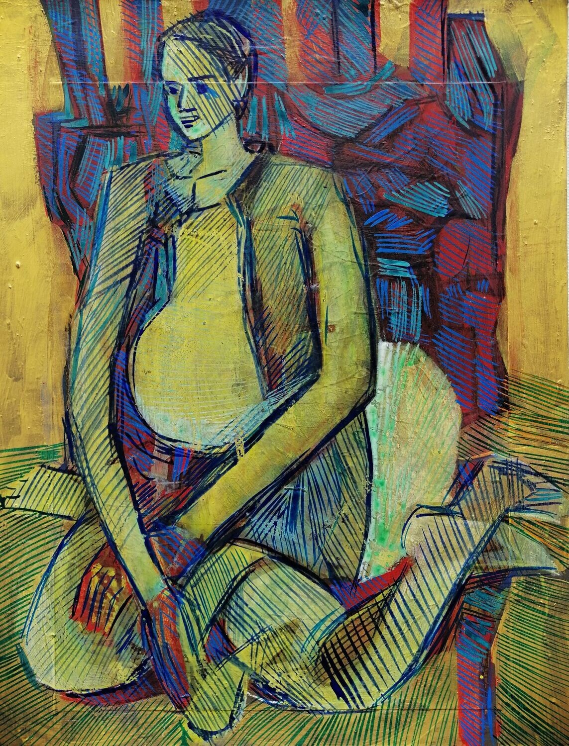 Acrylic on paper and their collage on canvas with wooden frame // Size: ca..30 x 40 x 4 cm