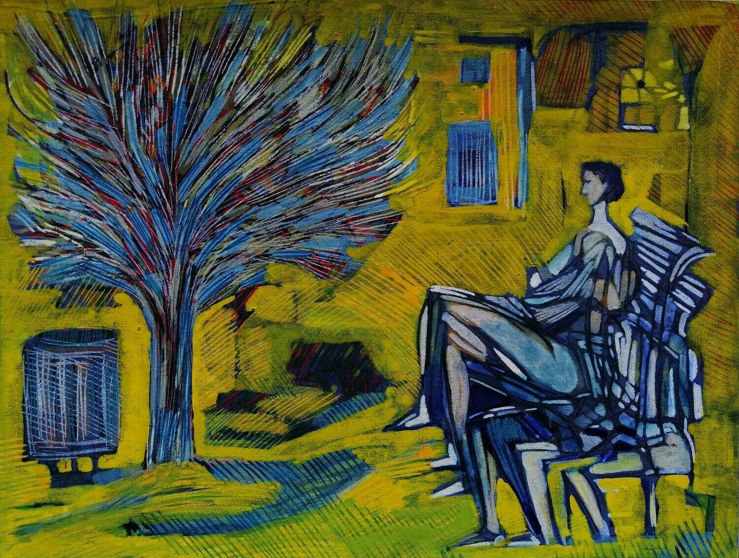 Acrylic on paper and their collage on canvas with wooden frame // Size: ca..30 x 40 x 4 cm