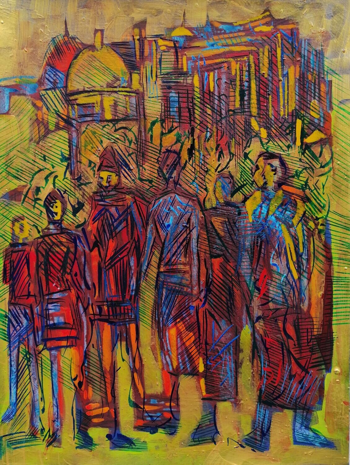 Acrylic on paper and their collage on canvas with wooden frame // Size: ca..30 x 40 x 4 cm