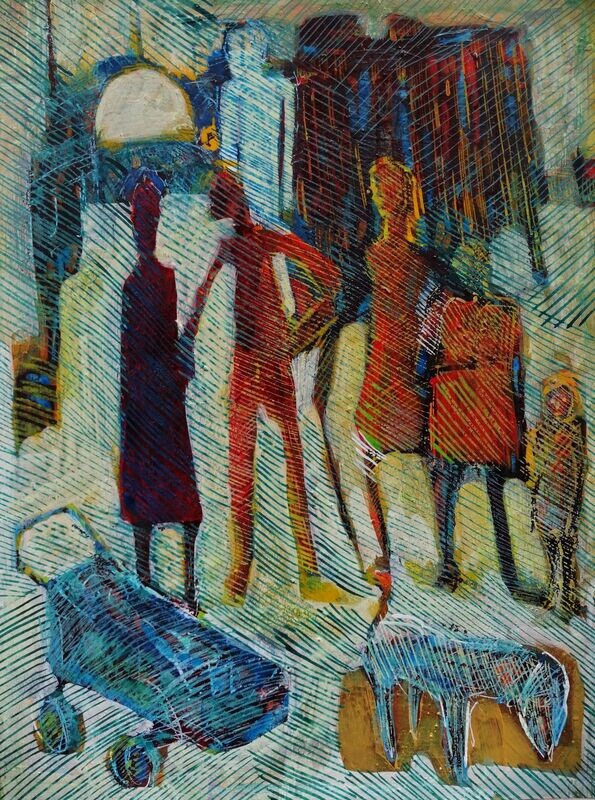 Acrylic on paper and their collage on canvas with wooden frame // Size: ca..30 x 40 x 4 cm Acrylic on paper and their collage on canvas with wooden frame // Size: ca..30 x 40 x 4 cm