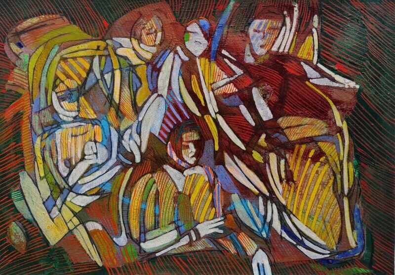 Acrylic on paper and their collage on canvas with wooden frame // Size: ca..30 x 40 x 4 cm Acrylic on paper and their collage on canvas with wooden frame // Size: ca..30 x 40 x 4 cm