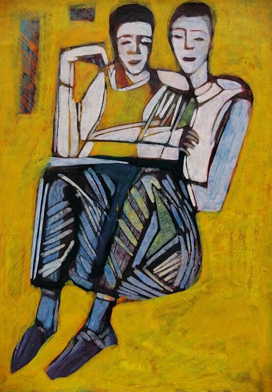 Acrylic on paper and their collage on canvas with wooden frame // Size: ca..30 x 40 x 4 cm Acrylic on paper and their collage on canvas with wooden frame // Size: ca..30 x 40 x 4 cm