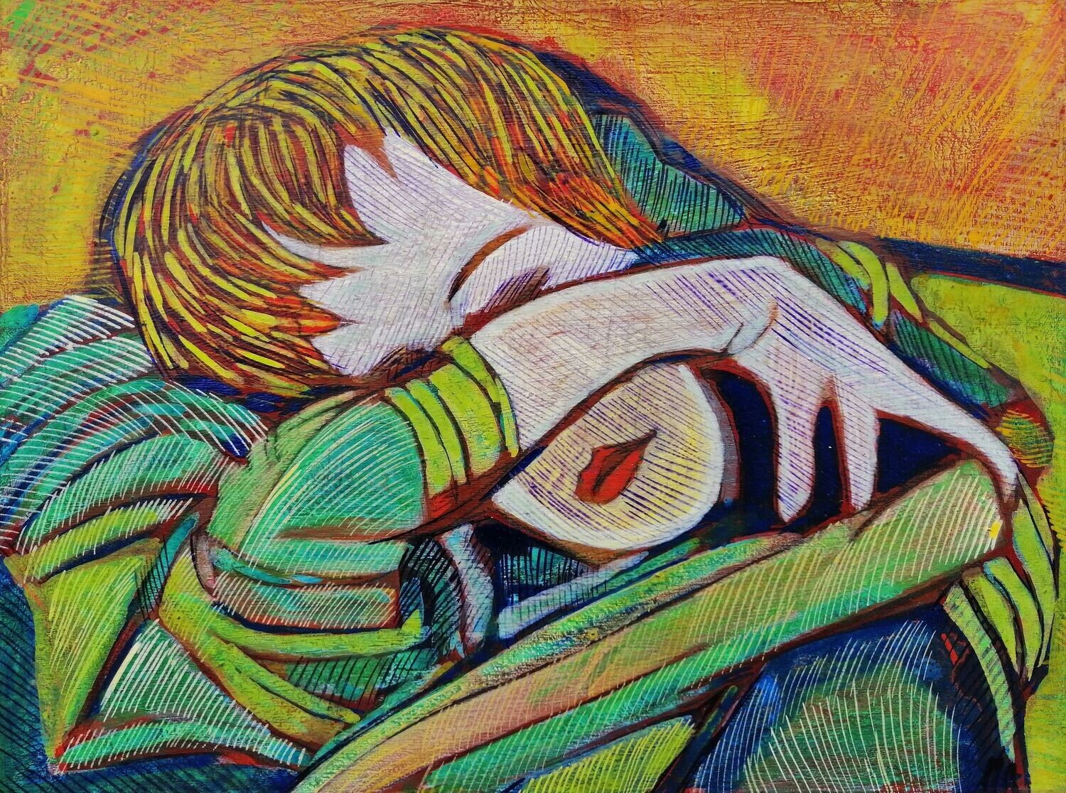 Acrylic on paper and their collage on canvas with wooden frame // Size: ca..30 x 40 x 4 cm