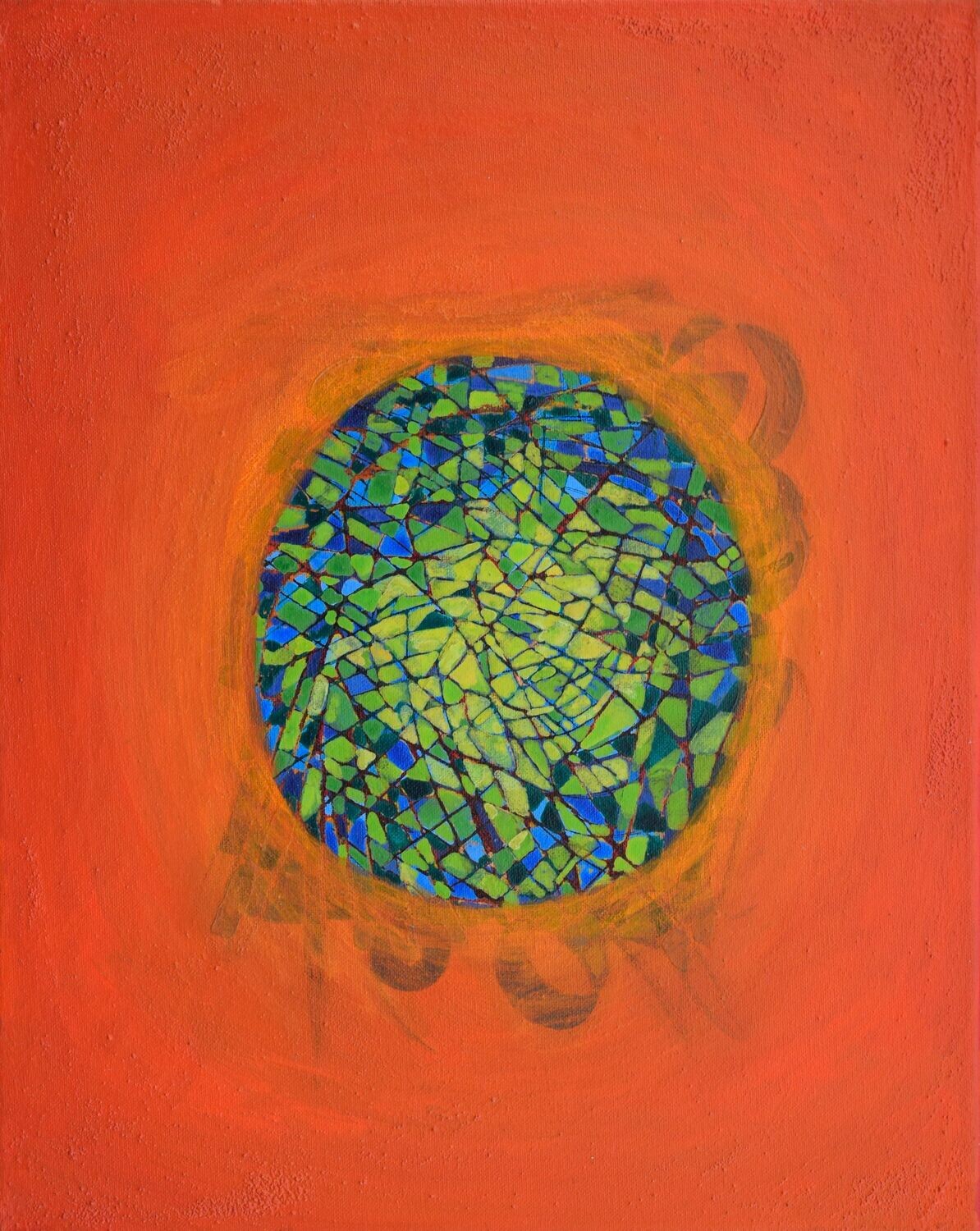 Orang  Abstract  Acrylic on canvas with wooden frame/ / Size: ca.. 40 x 50 x 4 cm