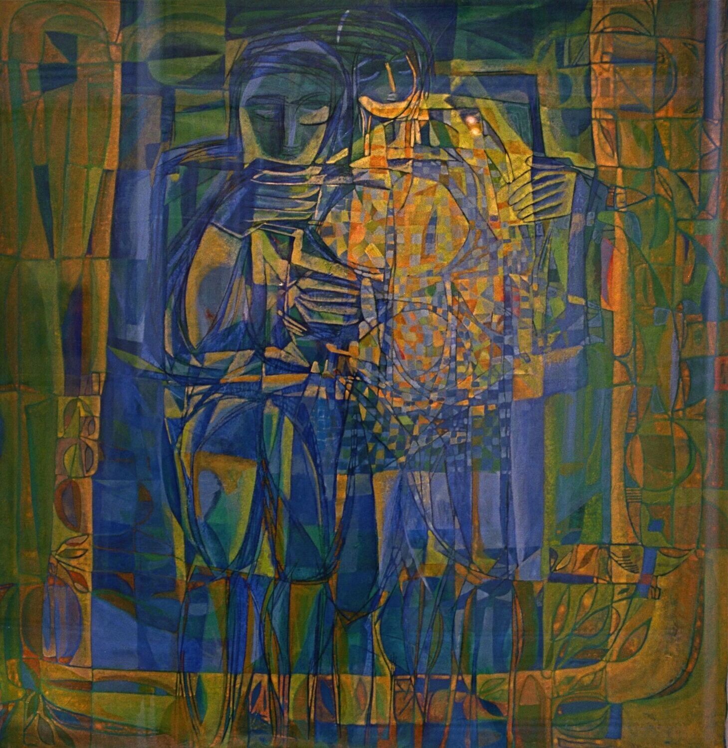 Collage, original / print on handmade paper with acrylic on canvas / original signature of the artist on the back of the work  // Size : ca. 47 x 61 cm