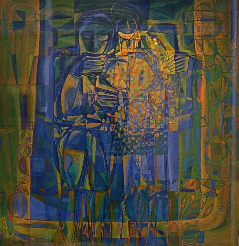 Collage, original / print on handmade paper with acrylic on canvas / original signature of the artist on the back of the work // Size : ca. 47 x 61 cm Collage, original / print on handmade paper with acrylic on canvas / original signature of the artist on the back of the work // Size : ca. 47 x 61 cm