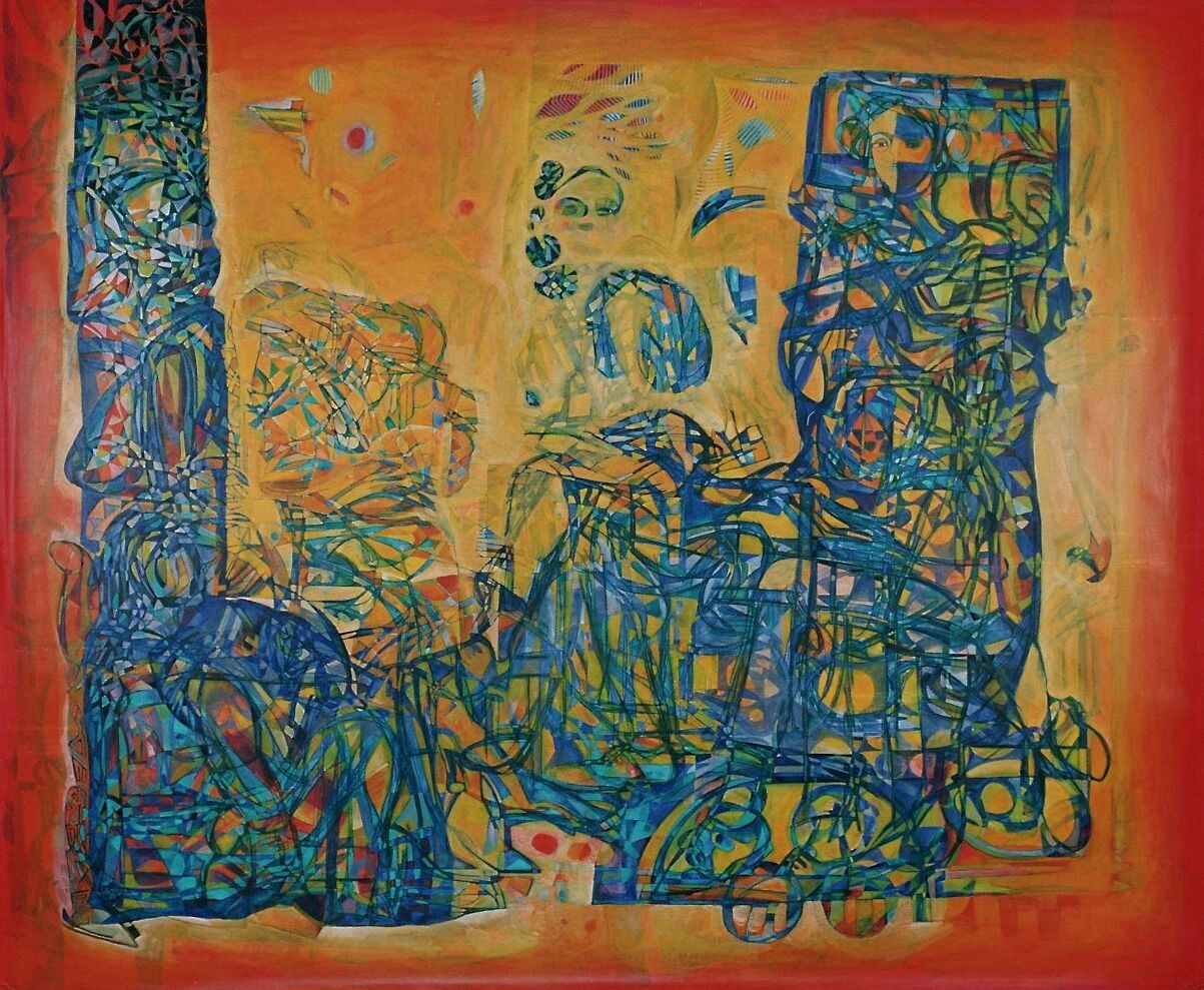 Collage, original / print on handmade paper with acrylic on canvas / original signature of the artist on the back of the work  // Size : ca. 47 x 61 x 4 cm