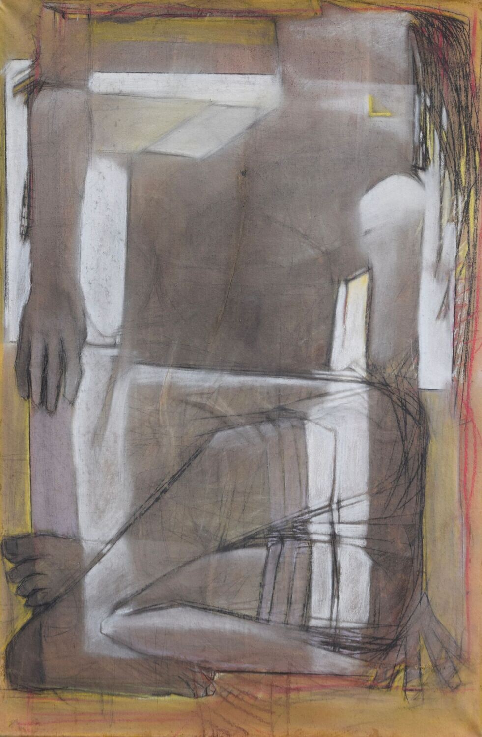 Collage, original / print on handmade paper with  Pastellfarbe ,  on canvas / original signature of the artist on the back of the work  // Size : ca. 45 x 60 cm