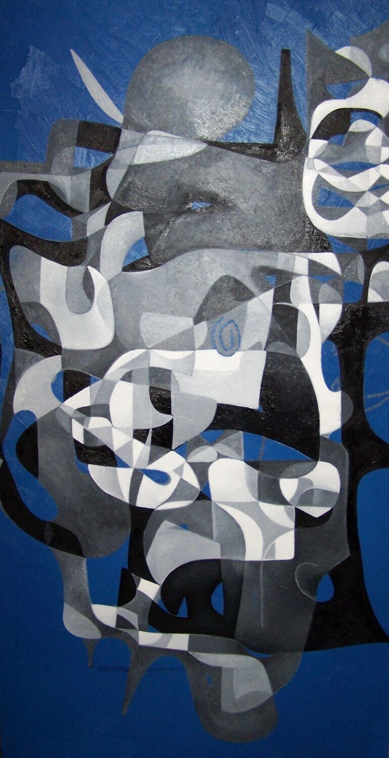 Collage, original / print on handmade paper with acrylic on canvas / original signature of the artist on the back of the work  // Size : ca. 47 x 61 x 4 cm