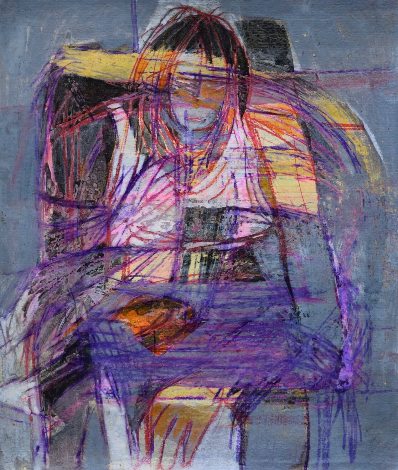 Collage, original / print on handmade paper with acrylic on canvas / original signature of the artist on the back of the work  // Size : ca. 47 x 61 x 4 cm