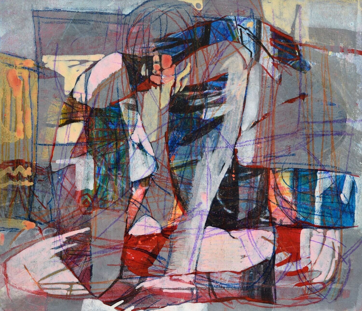 Collage, original / print on handmade paper with acrylic on canvas / original signature of the artist on the back of the work  // Size : ca. 47 x 61 x 4 cm