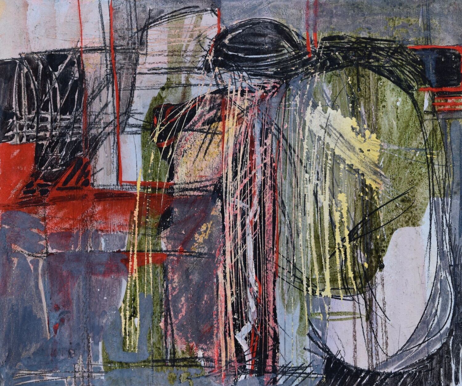 Collage, original / print on handmade paper with acrylic on canvas / original signature of the artist on the back of the work  // Size : ca. 47 x 61 x 4 cm