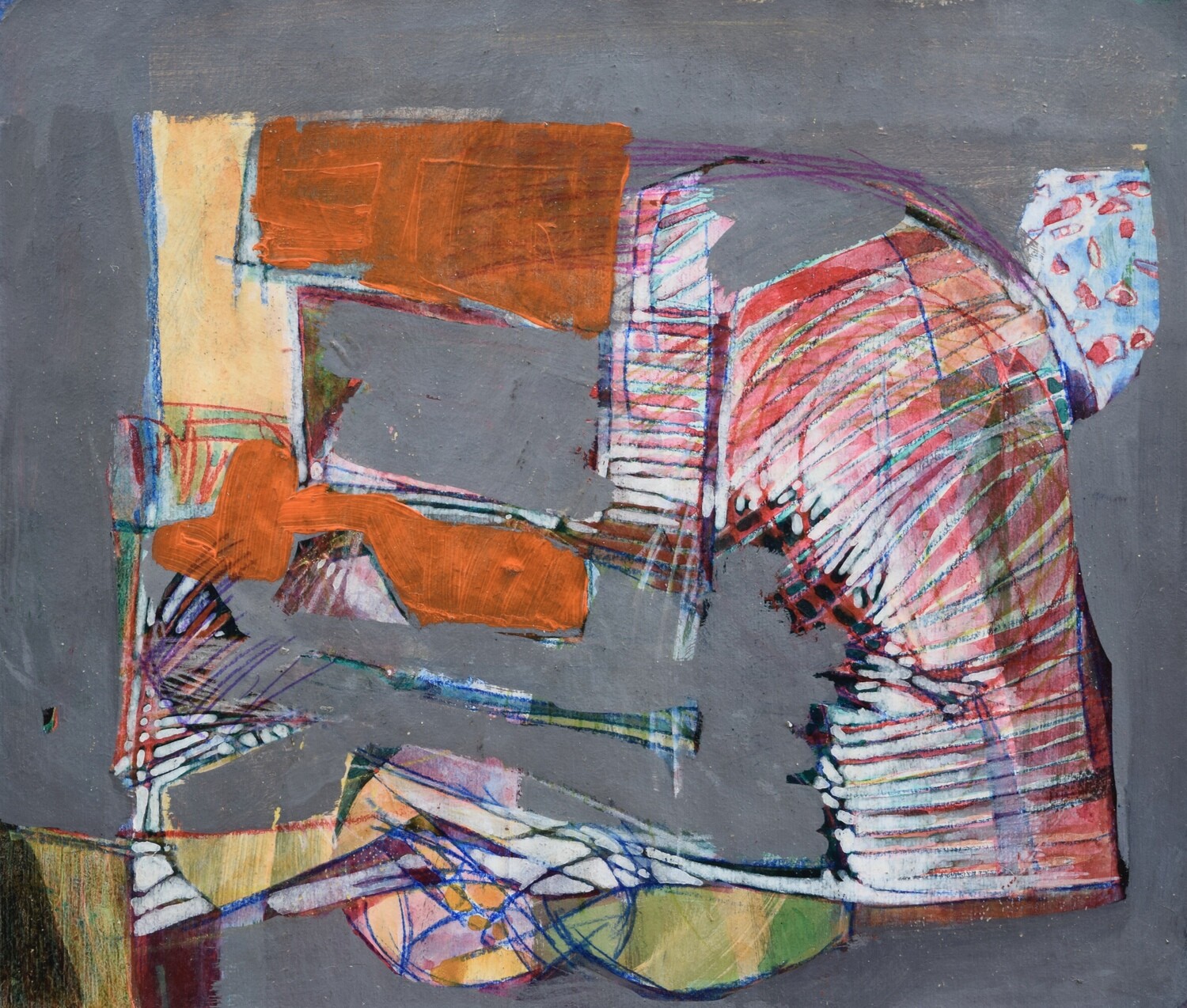 Collage, original / print on handmade paper with acrylic on canvas / original signature of the artist on the back of the work  // Size : ca. 47 x 61 x 4 cm