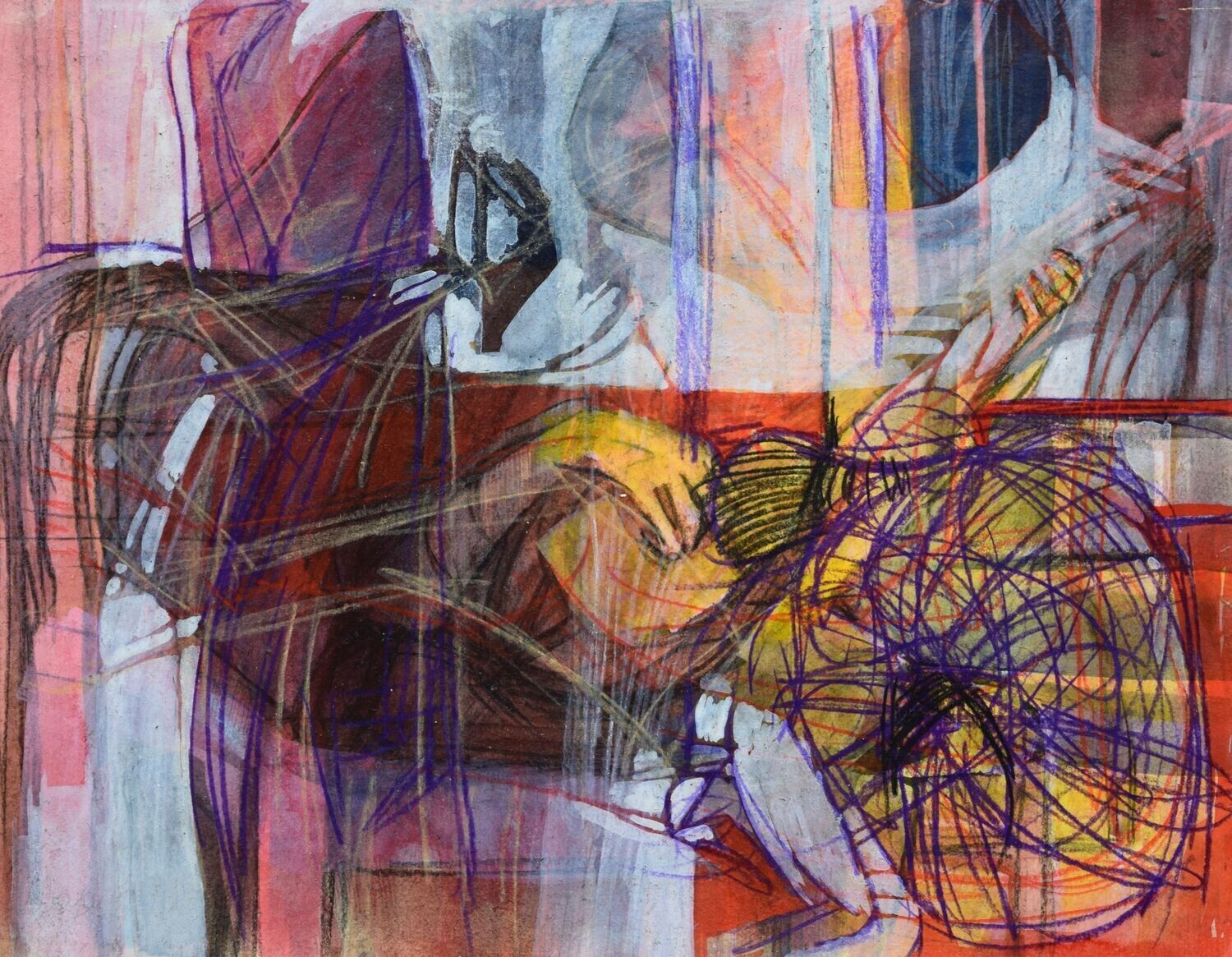 Collage, original / print on handmade paper with acrylic on canvas / original signature of the artist on the back of the work  // Size : ca. 47 x 61 x 4 cm