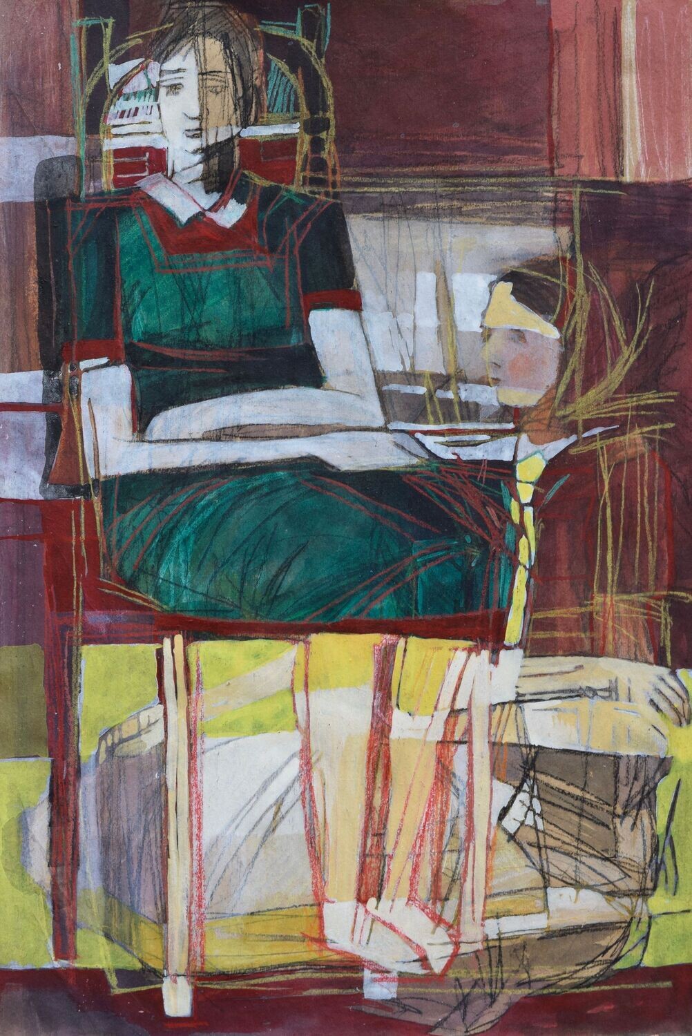 Collage, original / print on handmade paper with acrylic on canvas / original signature of the artist on the back of the work  // Size : ca. 47 x 61 x 4 cm