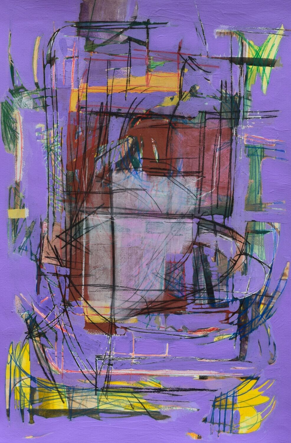 Collage, original / print on handmade paper with acrylic on canvas / original signature of the artist on the back of the work  // Size : ca. 47 x 61 x 4 cm