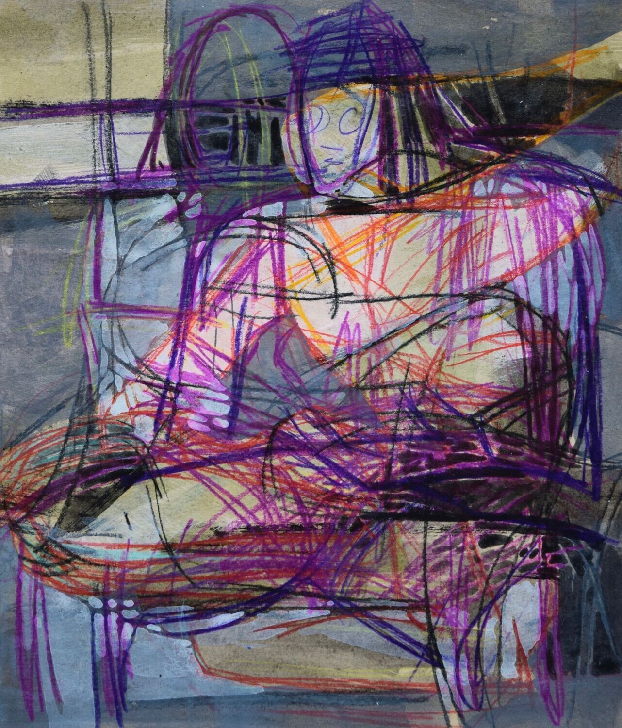 Collage, original / print on handmade paper with acrylic on canvas / original signature of the artist on the back of the work  // Size : ca. 47 x 61 x 4 cm