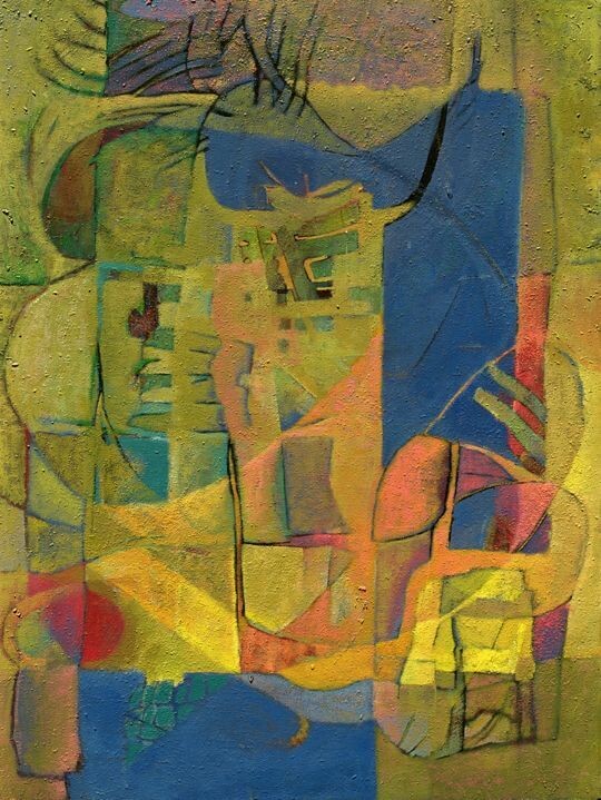 Collage, original / print on handmade paper with acrylic on canvas / original signature of the artist on the back of the work  // Size : ca. 47 x 61 x 4 cm