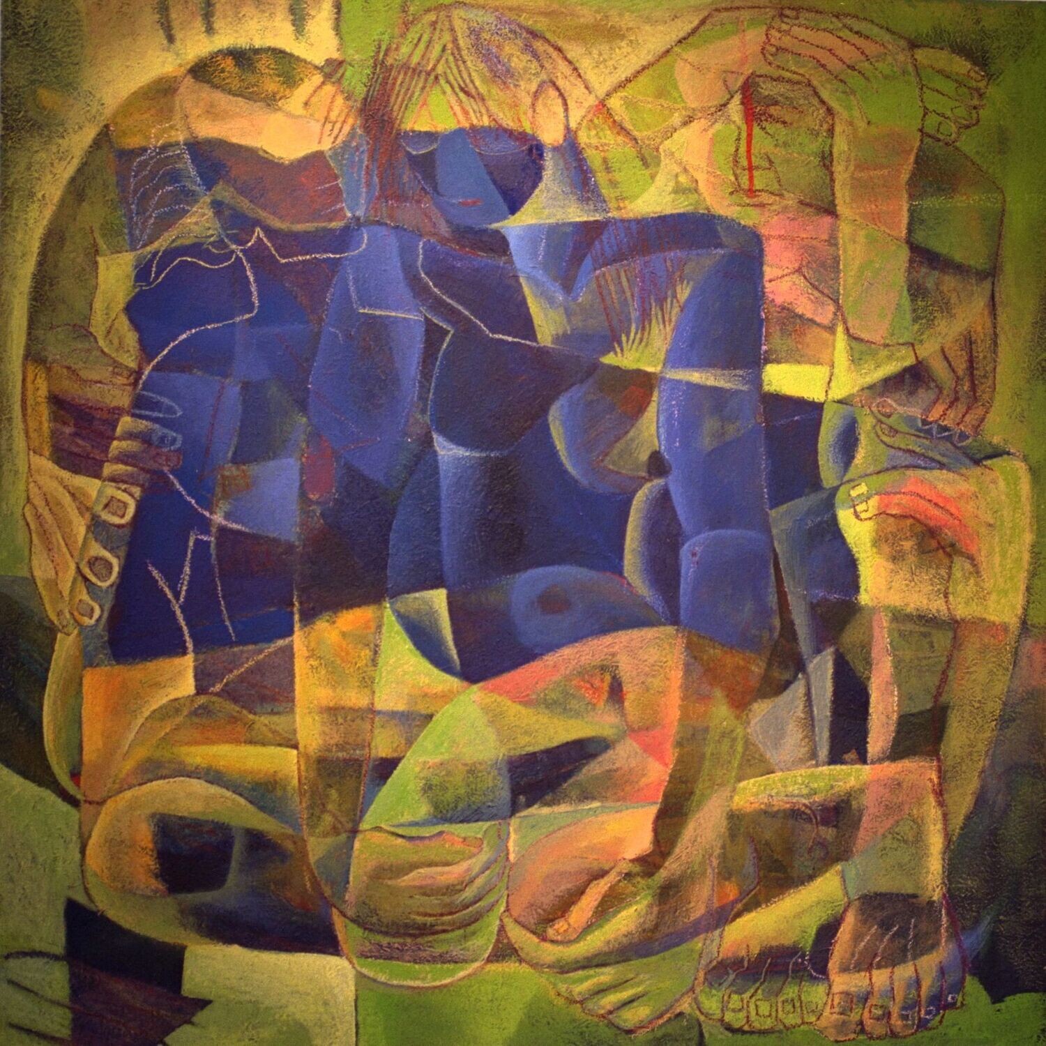 Collage, original / print on handmade paper with acrylic on canvas / original signature of the artist on the back of the work  // Size : ca. 47 x 61 x 4 cm