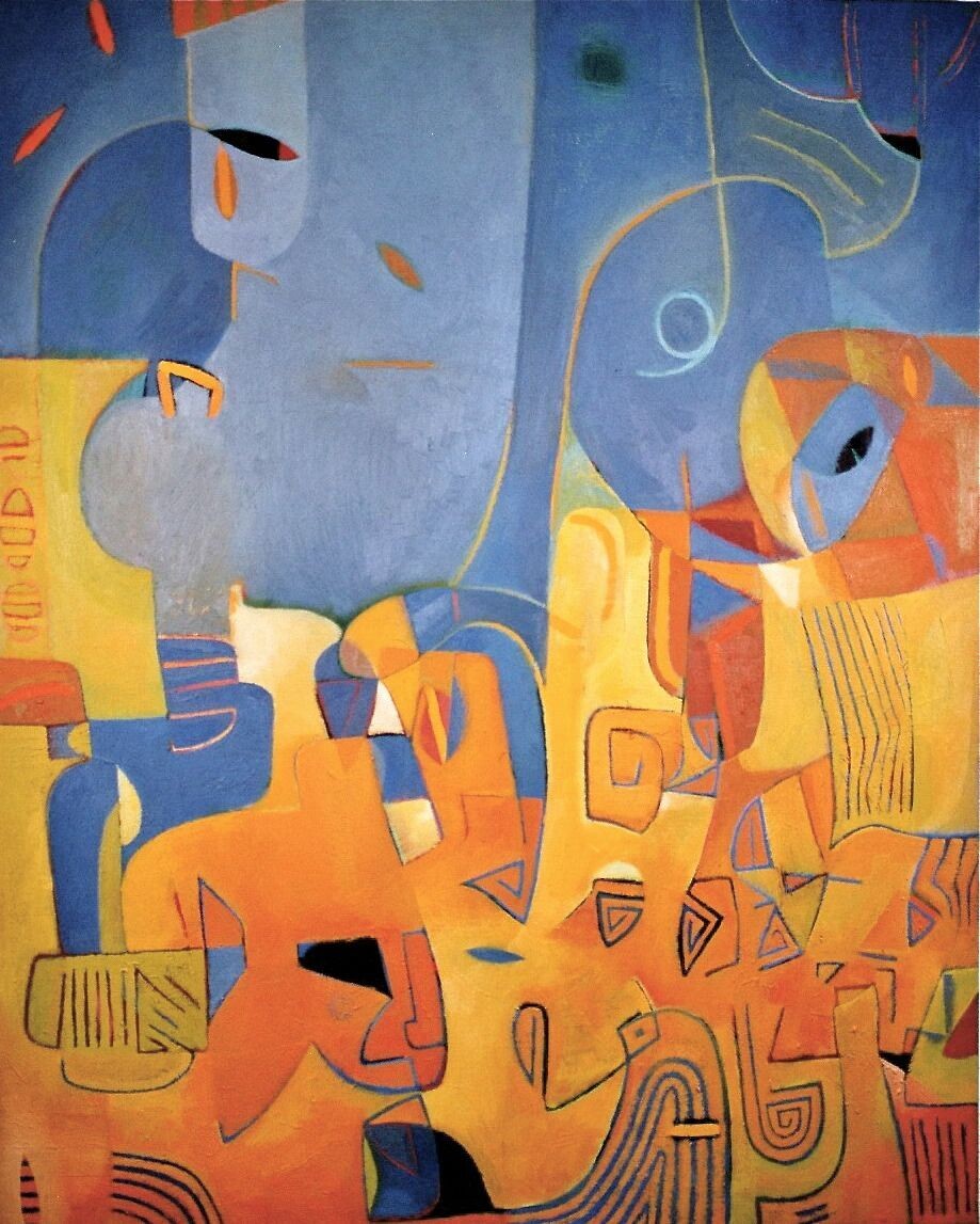 Collage, original / print on handmade paper with acrylic on canvas / original signature of the artist on the back of the work  // Size : ca. 47 x 61 x 4 cm
