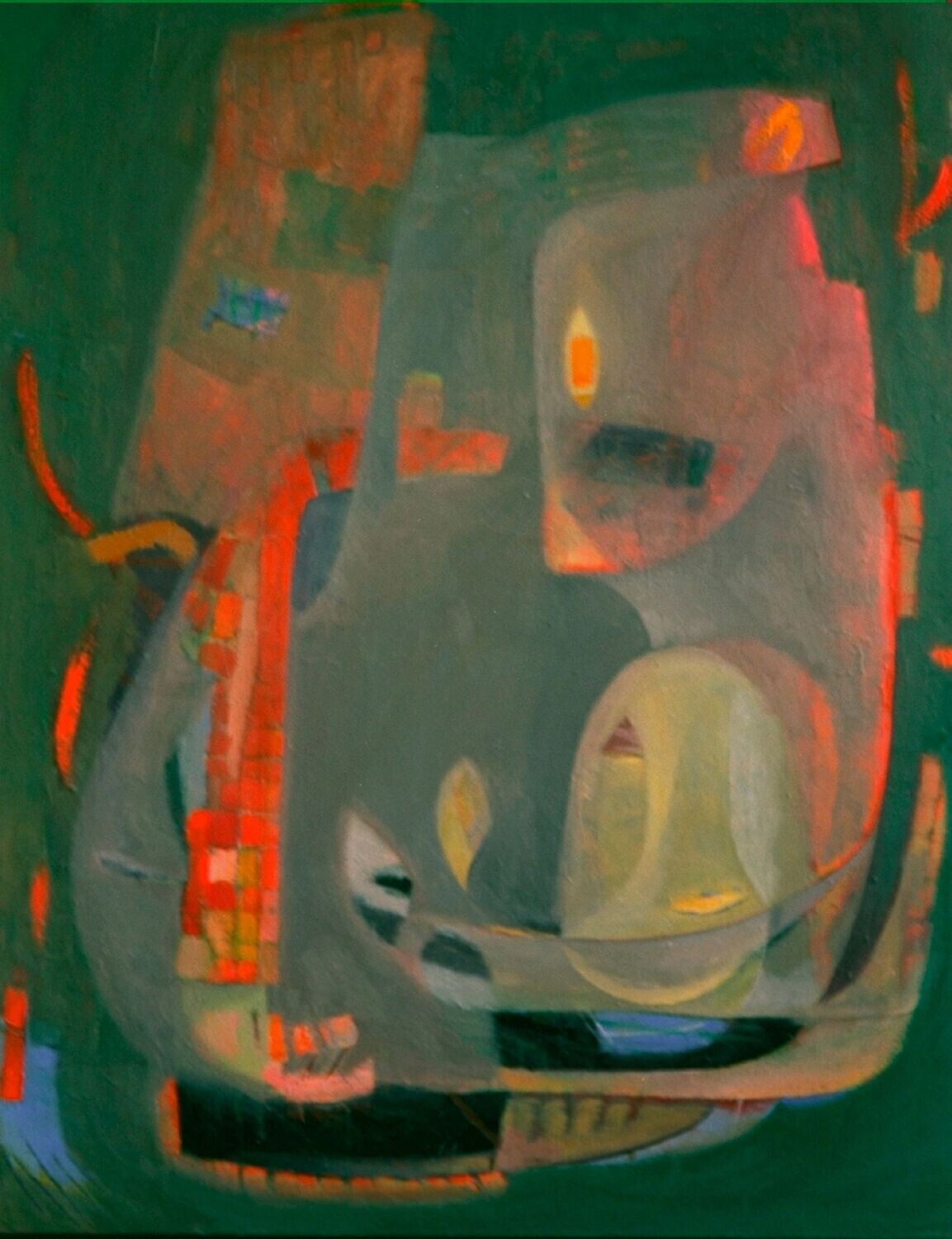 Collage, original / print on handmade paper with acrylic on canvas / original signature of the artist on the back of the work  // Size : ca. 47 x 61 x 4 cm