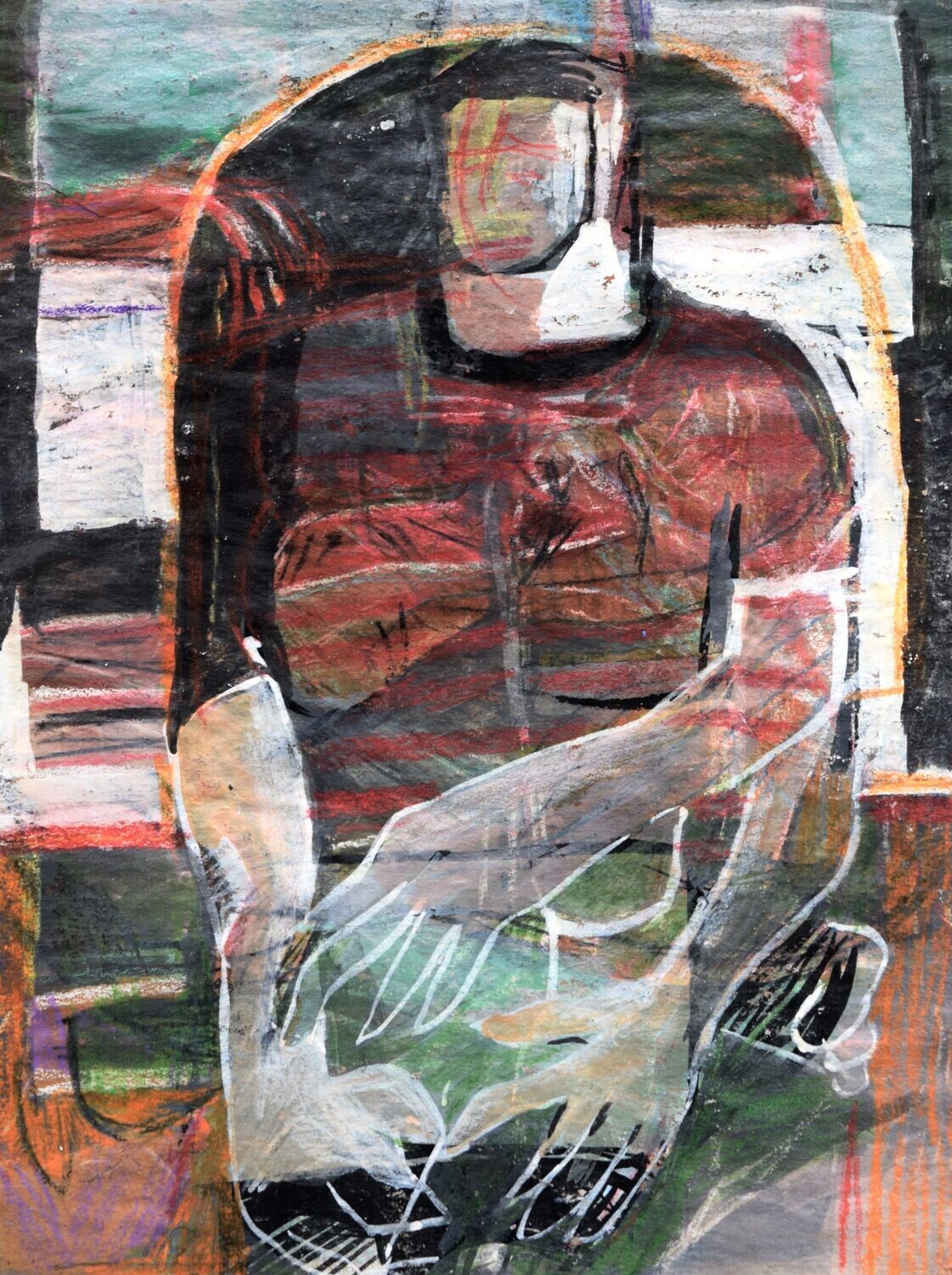 Collage, original / print on handmade paper with acrylic on canvas / original signature of the artist on the back of the work  // Size : ca. 47 x 61 x 4 cm