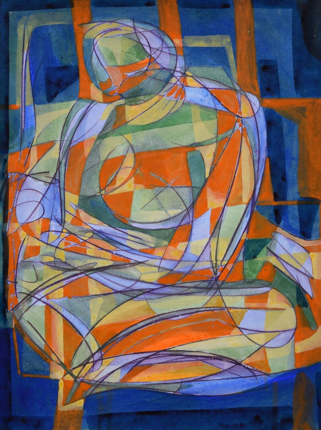 Collage, original / print on handmade paper with acrylic on canvas / original signature of the artist on the back of the work  // Size : ca. 47 x 61 x 4 cm