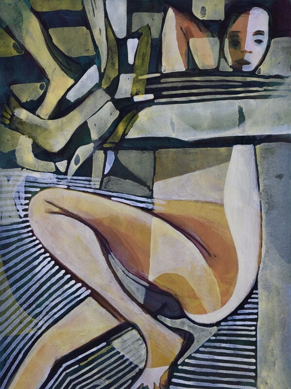 Collage, original / print on handmade paper with acrylic on canvas / original signature of the artist on the back of the work // Size : ca. 47 x 61 x 4 cm Collage, original / print on handmade paper with acrylic on canvas / original signature of the artist on the back of the work // Size : ca. 47 x 61 x 4 cm