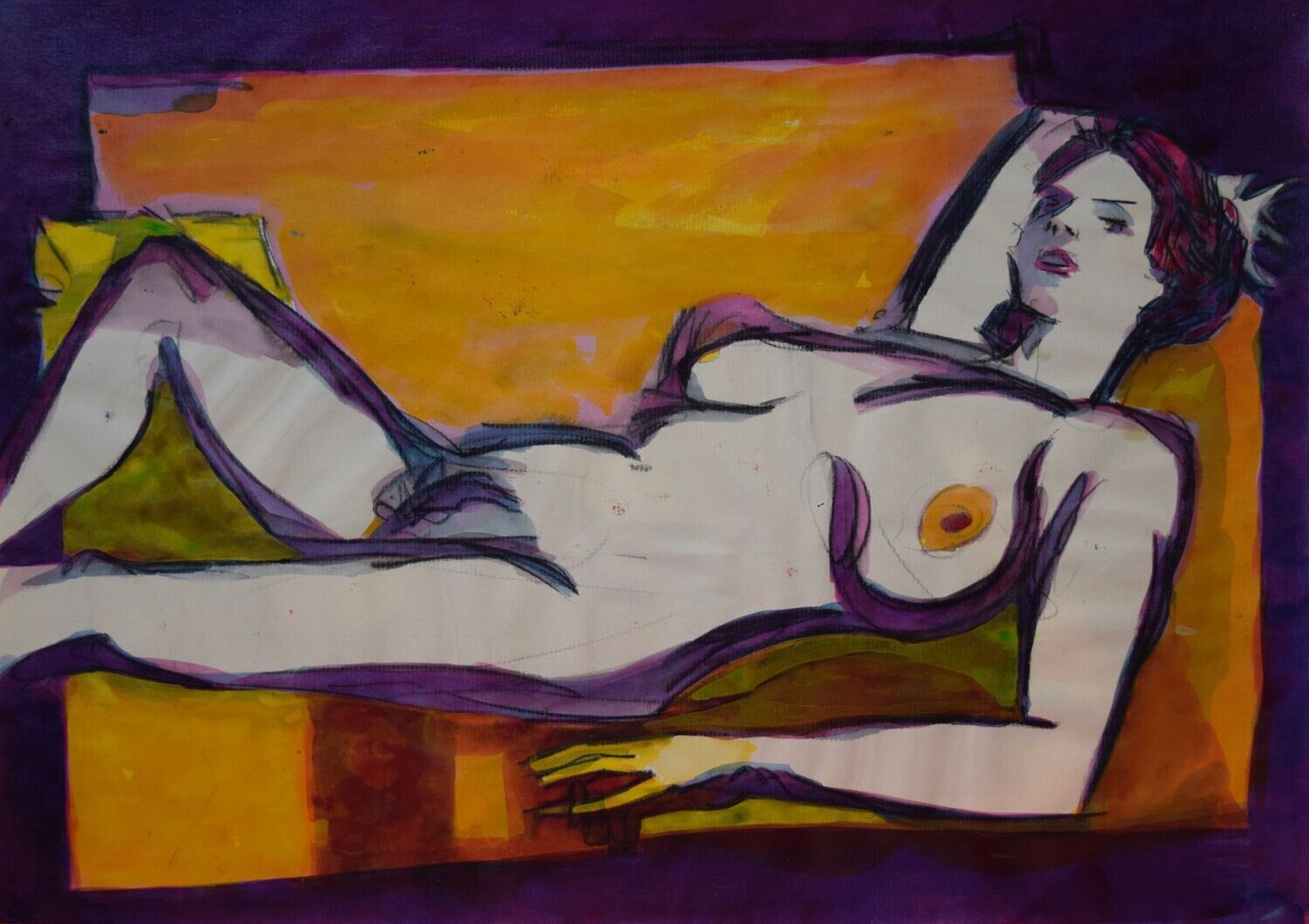 Collage, original / print on handmade paper with acrylic on canvas / original signature of the artist on the back of the work  // Size : ca. 47 x 61 x 4 cm
