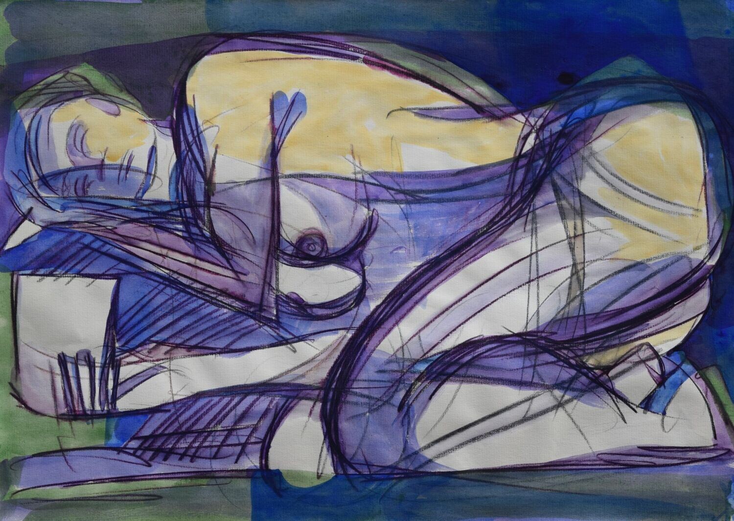 Collage, original / print on handmade paper with acrylic on canvas / original signature of the artist on the back of the work  // Size : ca. 47 x 61 x 4 cm