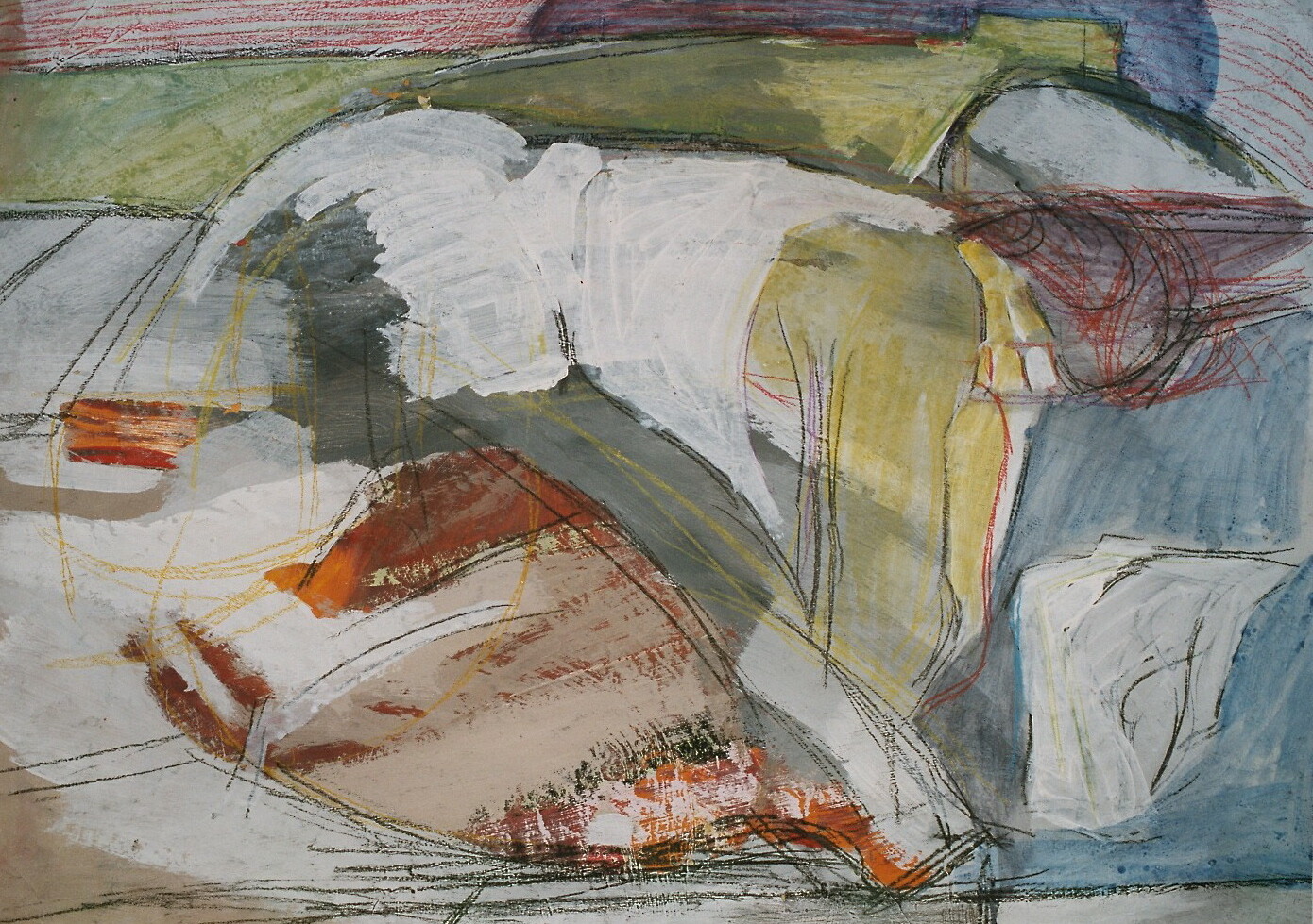 Collage, original / print on handmade paper with acrylic on canvas / original signature of the artist on the back of the work  // Size : ca. 47 x 61 x 4 cm