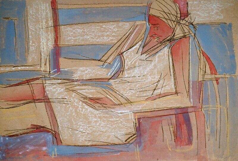 Collage, original / print on handmade paper with acrylic on canvas / original signature of the artist on the back of the work // Size : ca. 47 x 61 x 4 cm Collage, original / print on handmade paper with acrylic on canvas / original signature of the artist on the back of the work // Size : ca. 47 x 61 x 4 cm