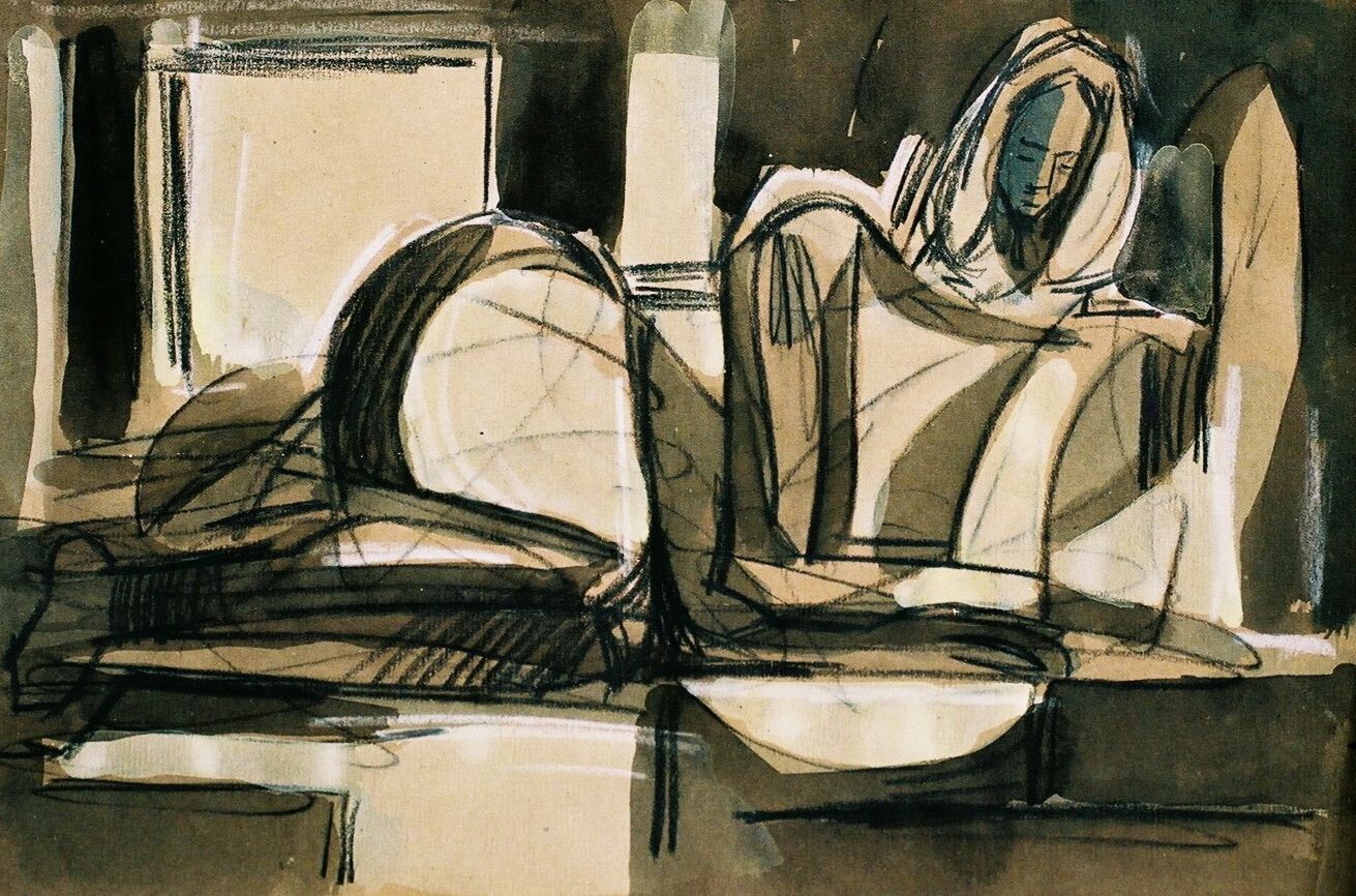 Collage, original / print on handmade paper with acrylic on canvas / original signature of the artist on the back of the work  // Size : ca. 47 x 61 x 4 cm