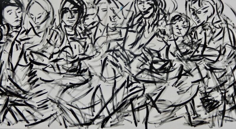 Collage, original / print on handmade paper with acrylic on canvas / original signature of the artist on the back of the work // Size : ca. 47 x 61 x 4 cm Collage, original / print on handmade paper with acrylic on canvas / original signature of the artist on the back of the work // Size : ca. 47 x 61 x 4 cm