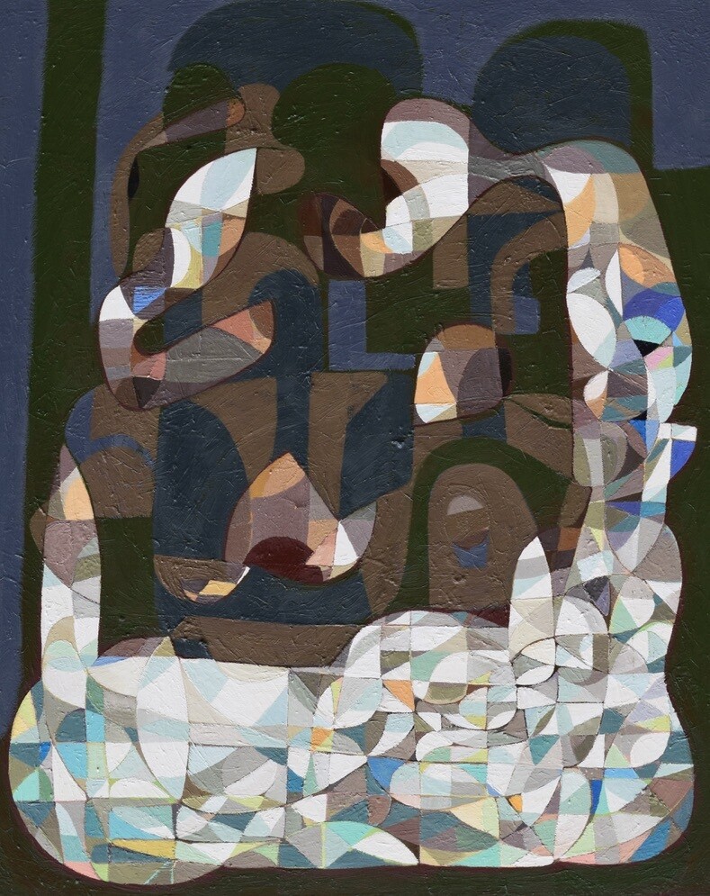 Collage, original / print on handmade paper with acrylic on canvas / original signature of the artist on the back of the work  // Size : ca. 47 x 61 x 4 cm
