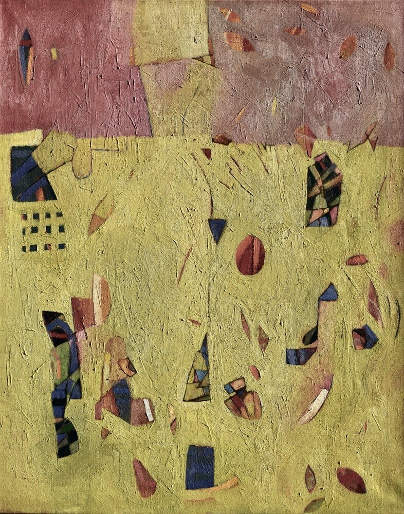 Collage, original / print on handmade paper with acrylic on canvas / original signature of the artist on the back of the work  // Size : ca. 47 x 61 x 4 cm