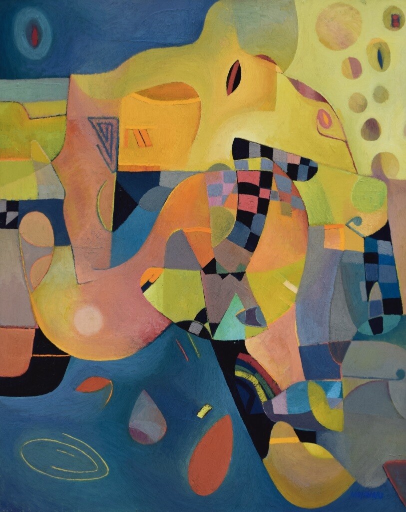 Collage, original / print on handmade paper with acrylic on canvas / original signature of the artist on the back of the work  // Size : ca. 47 x 61 x 4 cm