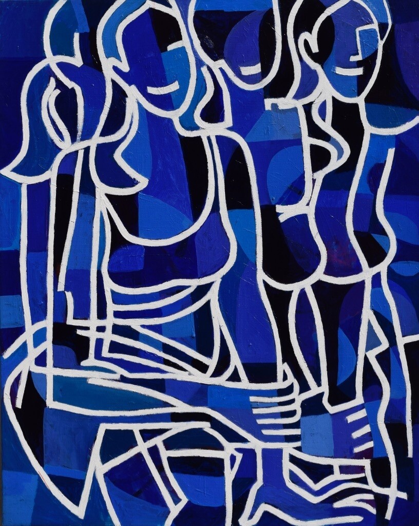 Collage, original / print on handmade paper with acrylic on canvas / original signature of the artist on the back of the work  // Size : ca. 47 x 61 x 4 cm
